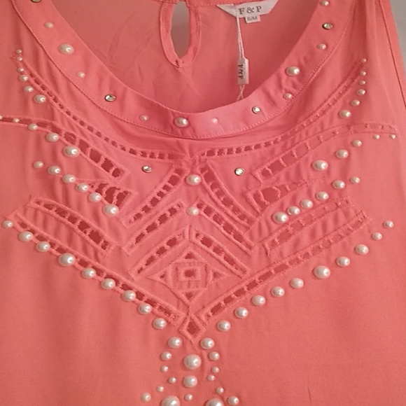 Orange beaded dress blouse - Picture 2 of 3